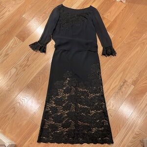 Vintage Vera Christina silk 2 piece blouse/ skirt